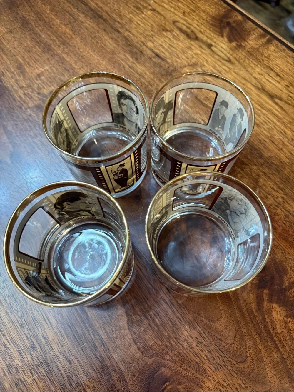Roaring Twenties Glass Tumbler Set in Gold and Brown